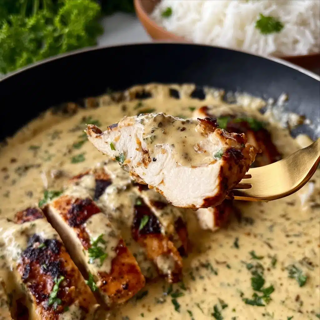 Creamy Smothered Chicken and Rice Recipe - Recipe Image