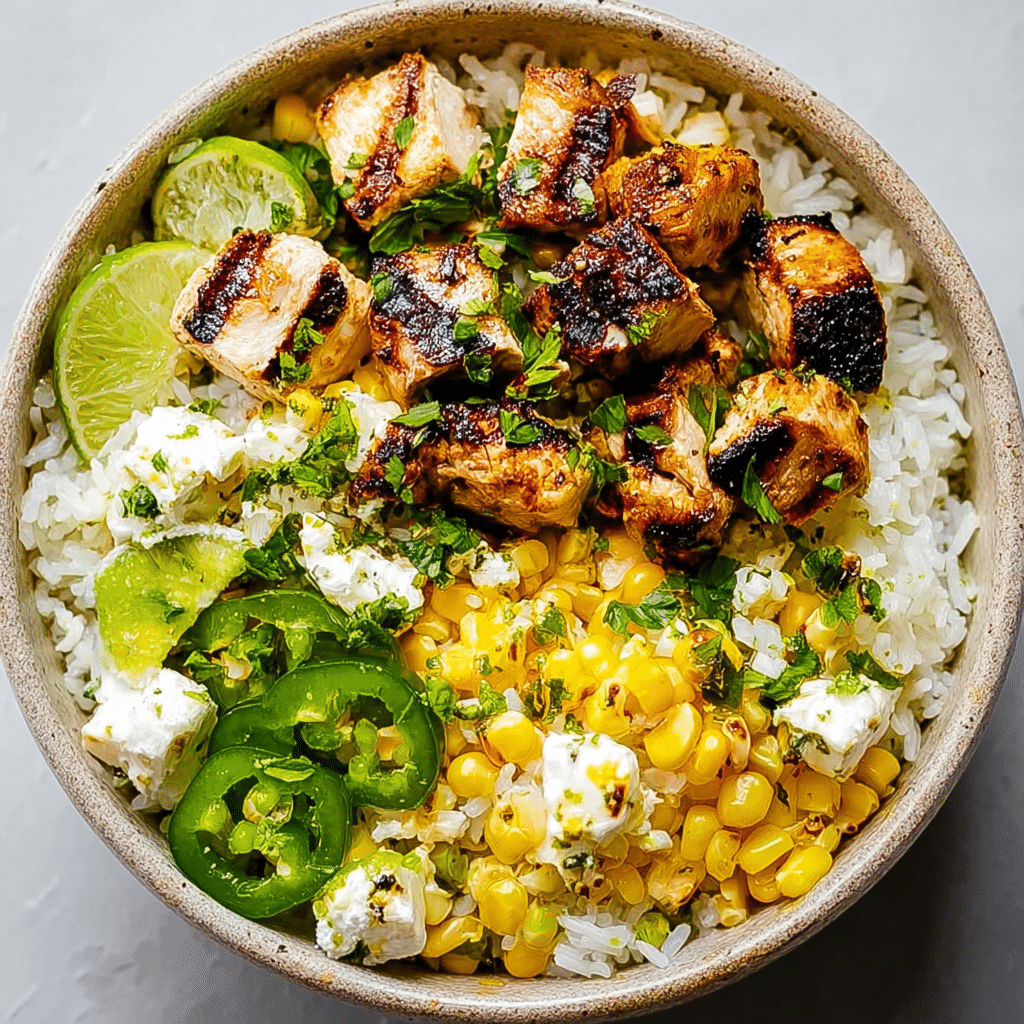 Street Corn Chicken Rice Bowl Recipe - Recipe Image