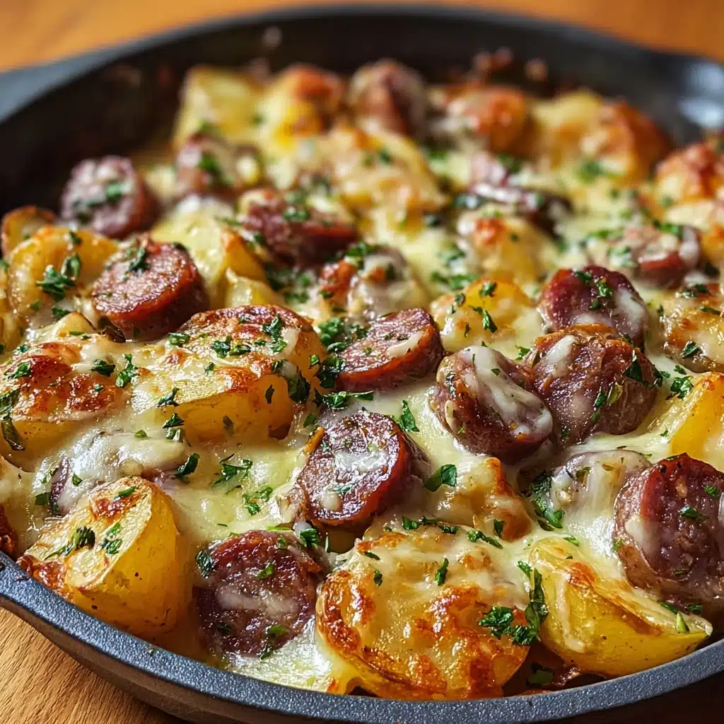 One-Pan Cheesy Ranch Potatoes and Sausage Recipe - Recipe Image