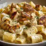 Creamy Garlic Butter Chicken and Rigatoni in Parmesan Sauce Recipe