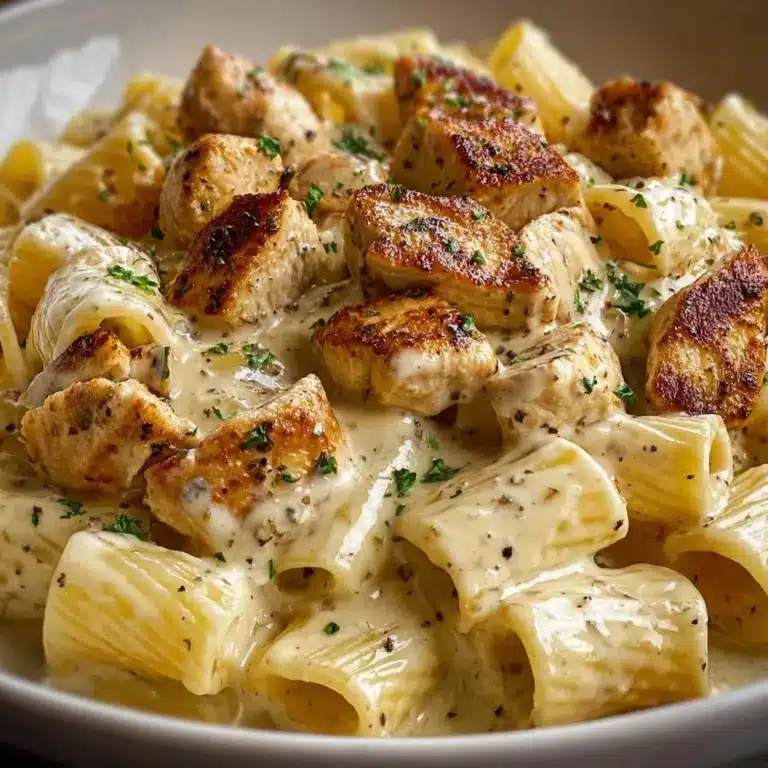Creamy Garlic Butter Chicken and Rigatoni in Parmesan Sauce Recipe