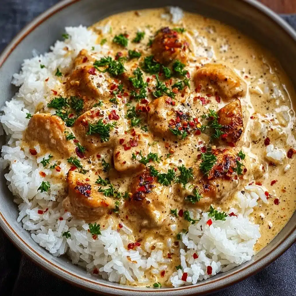 Creamy Smothered Chicken and Rice Recipe - Recipe Image