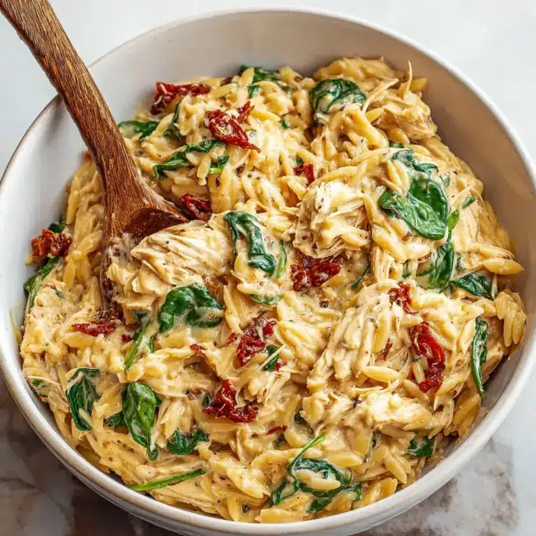 Slow Cooker Creamy Tuscan Chicken Orzo Recipe