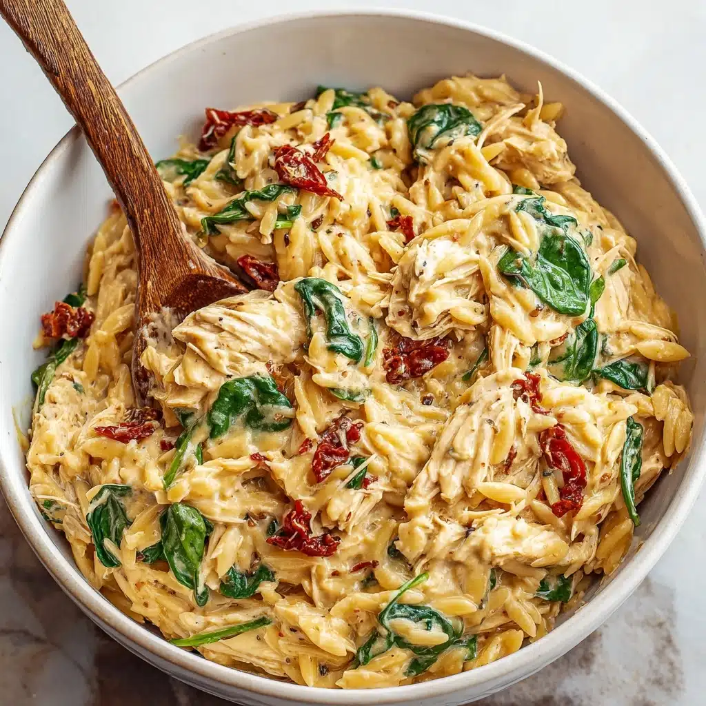 Slow Cooker Creamy Tuscan Chicken Orzo Recipe