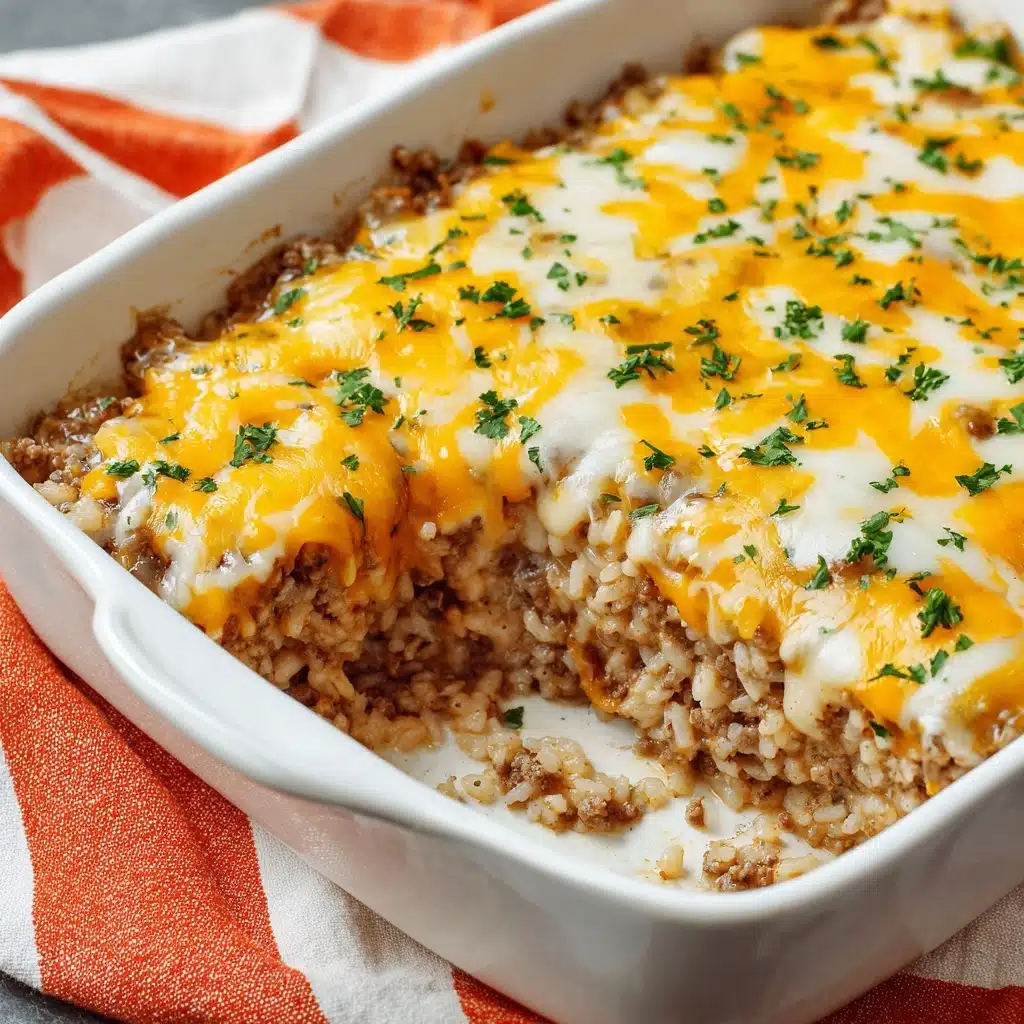 French Onion Ground Beef and Rice Casserole Recipe - Recipe Image