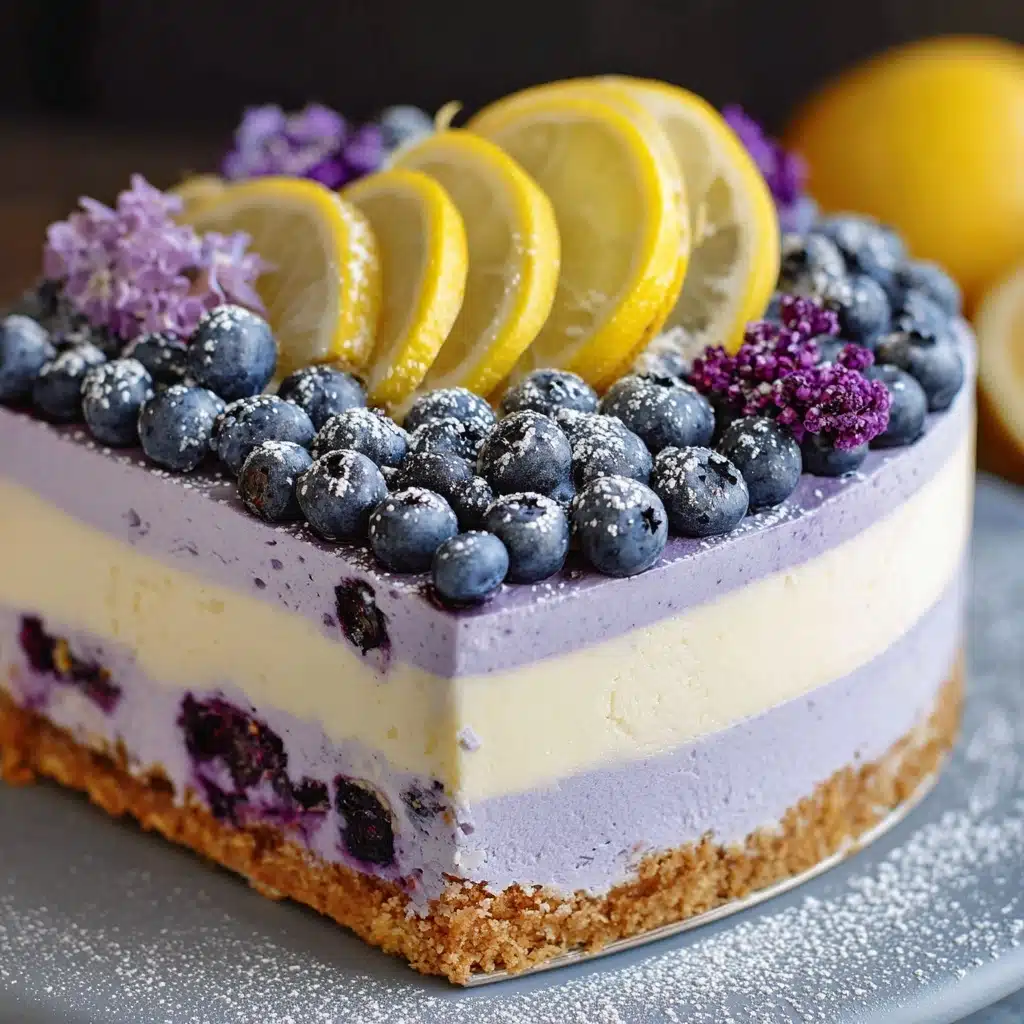 Lemon Blueberry Shortbread Mousse Cake Recipe