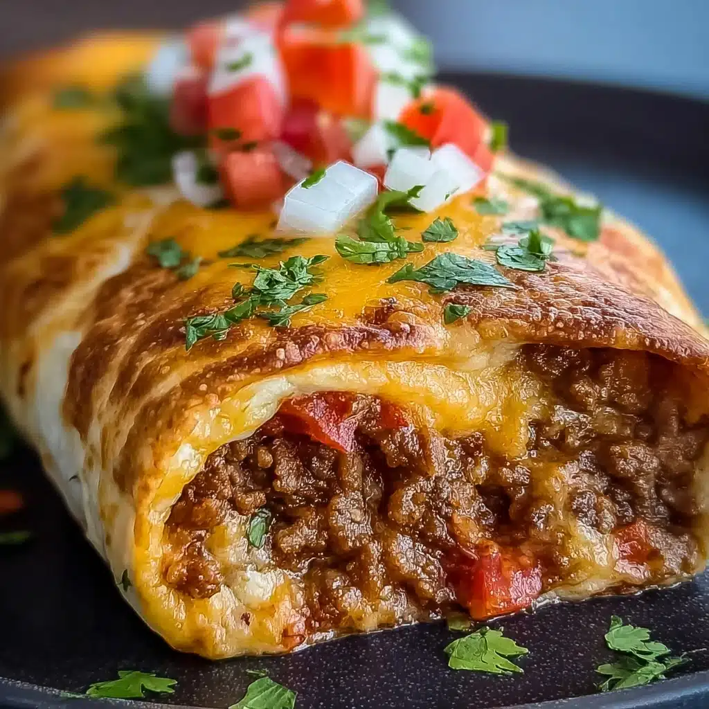 Cheesy Beef Chimichangas– Easy Dinner Recipe - Recipe Image