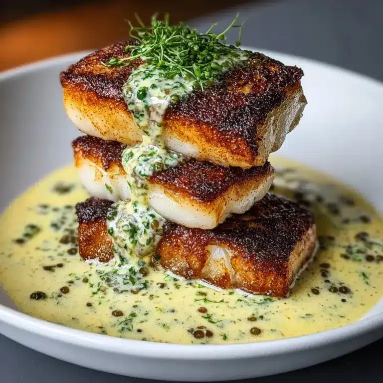 Delicious Lemon Garlic Butter Cod with Crispy Skin Recipe