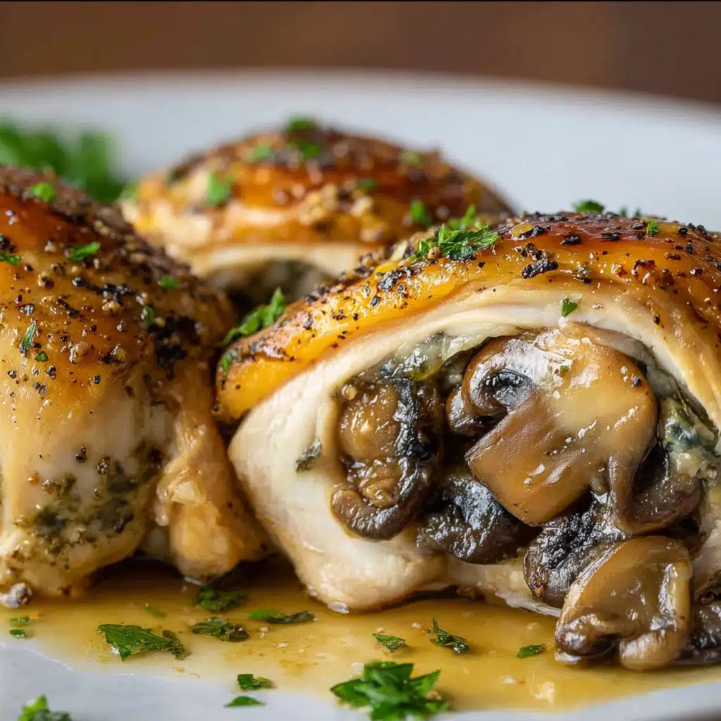 Baked Mushroom Stuffed Chicken Thighs Recipe - Recipe Image