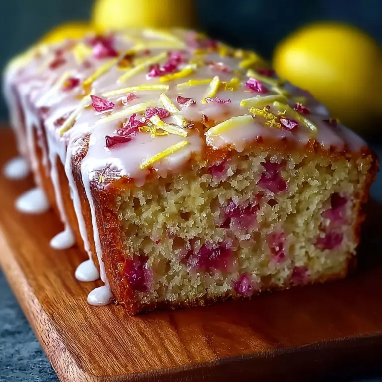 Lemon Rhubarb Loaf with Glaze Recipe