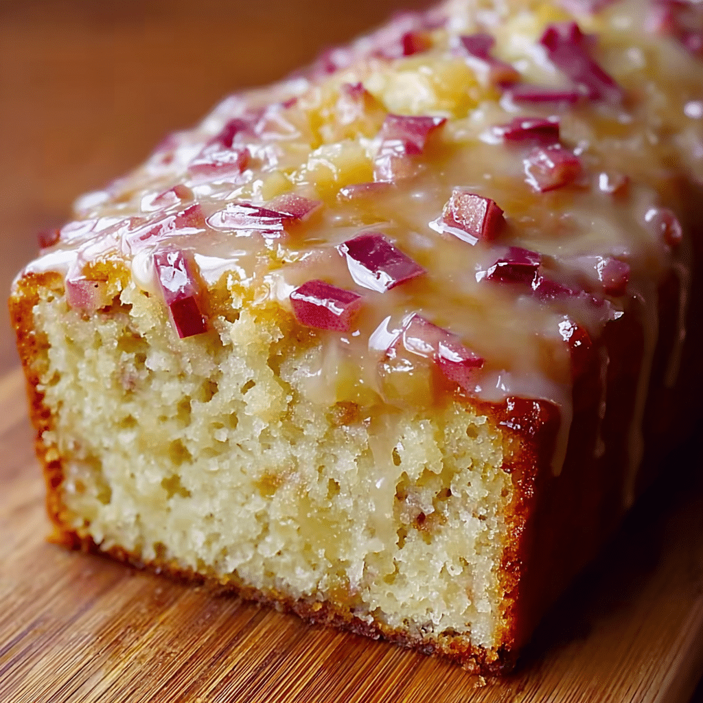 Lemon Rhubarb Loaf with Glaze Recipe - Recipe Image
