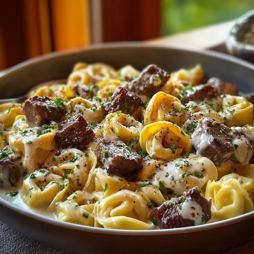 Cheesesteak Tortellini in Rich Provolone Sauce Recipe