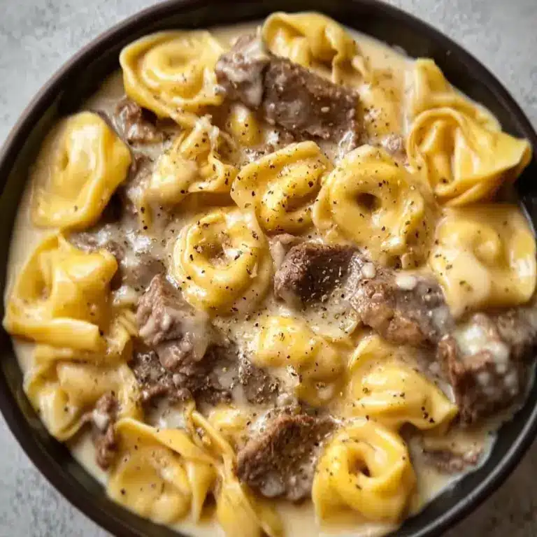 Cheesesteak Tortellini in Rich Provolone SauceIngredients Recipe