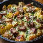One-Pan Cheesy Ranch Potatoes and Sausage Recipe