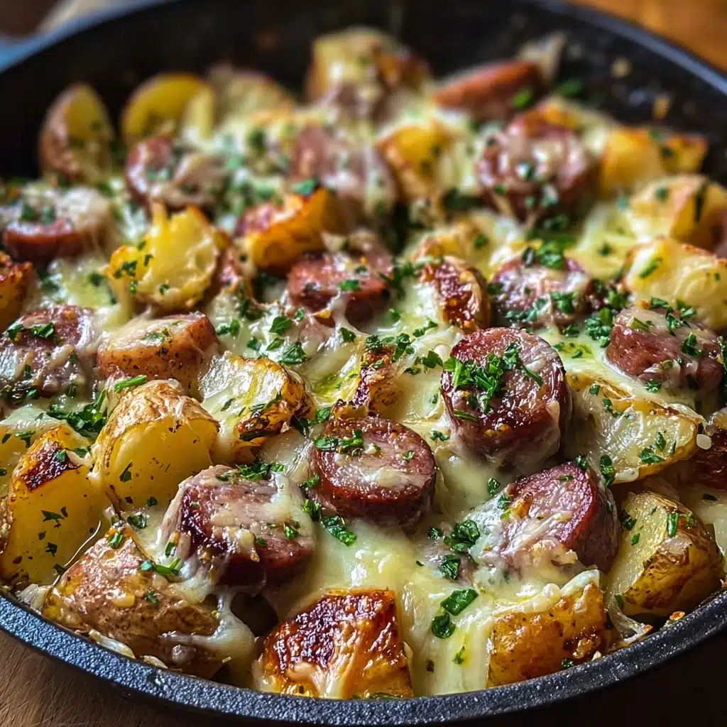 One-Pan Cheesy Ranch Potatoes and Sausage Recipe - Recipe Image