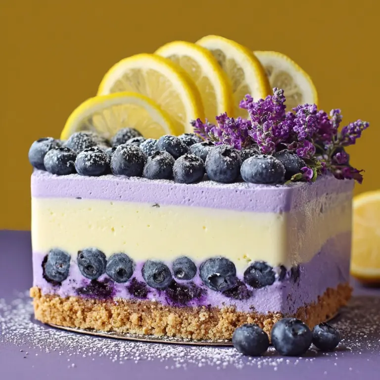 Lemon Blueberry Shortbread Mousse Cake Recipe