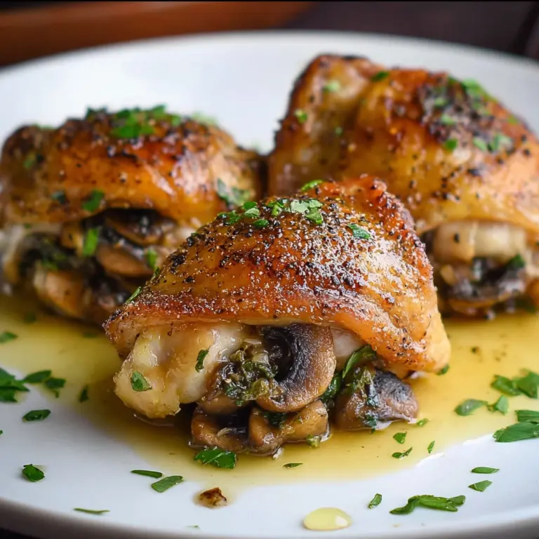 Baked Mushroom Stuffed Chicken Thighs Recipe