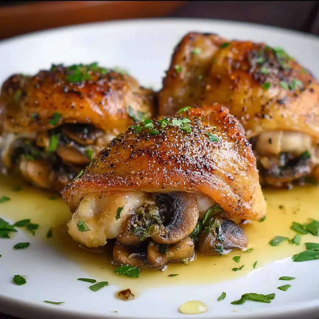 Baked Mushroom Stuffed Chicken Thighs Recipe