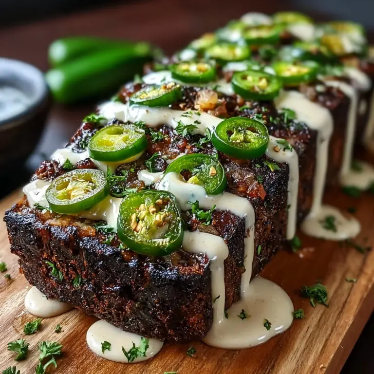 Smoky Jalapeño Popper Meatloaf with Creamy Ranch Drizzle Recipe