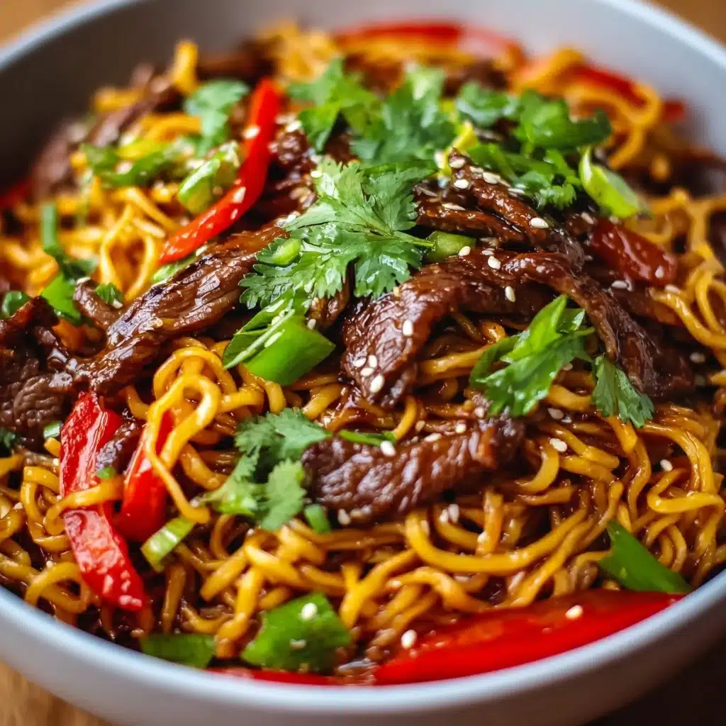 Sticky Beef Noodles Recipe - Recipe Image