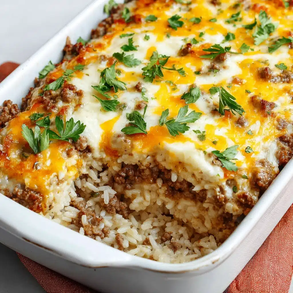 French Onion Ground Beef and Rice Casserole Recipe - Recipe Image