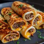 Easy Garlic Butter Beef Cheeseburger Rollups Recipe