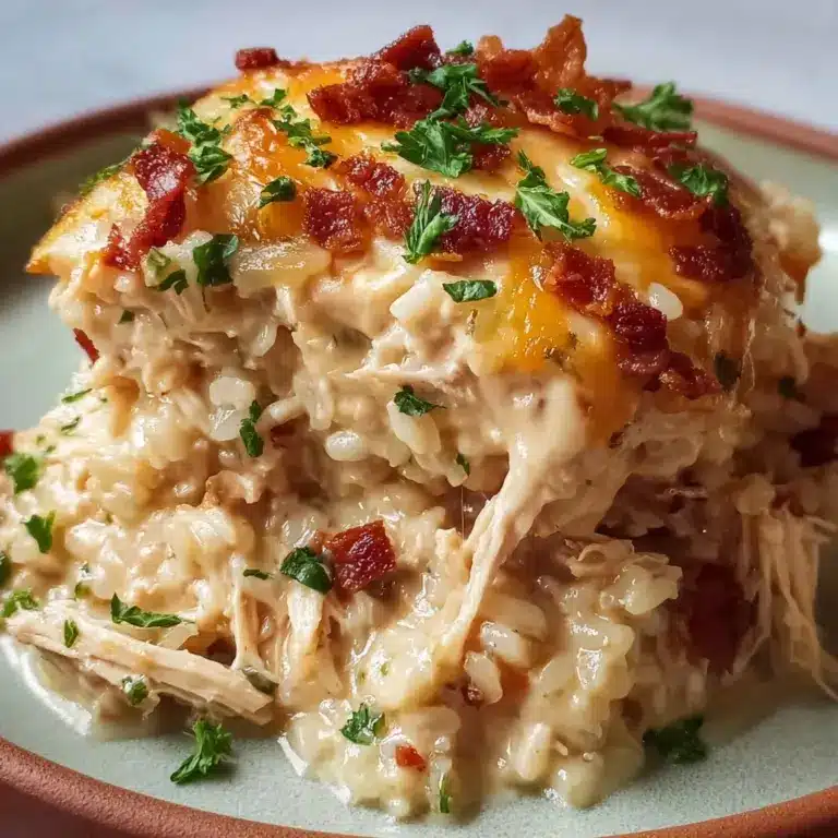 Dump-and-Bake Chicken Alfredo Rice Casserole Recipe