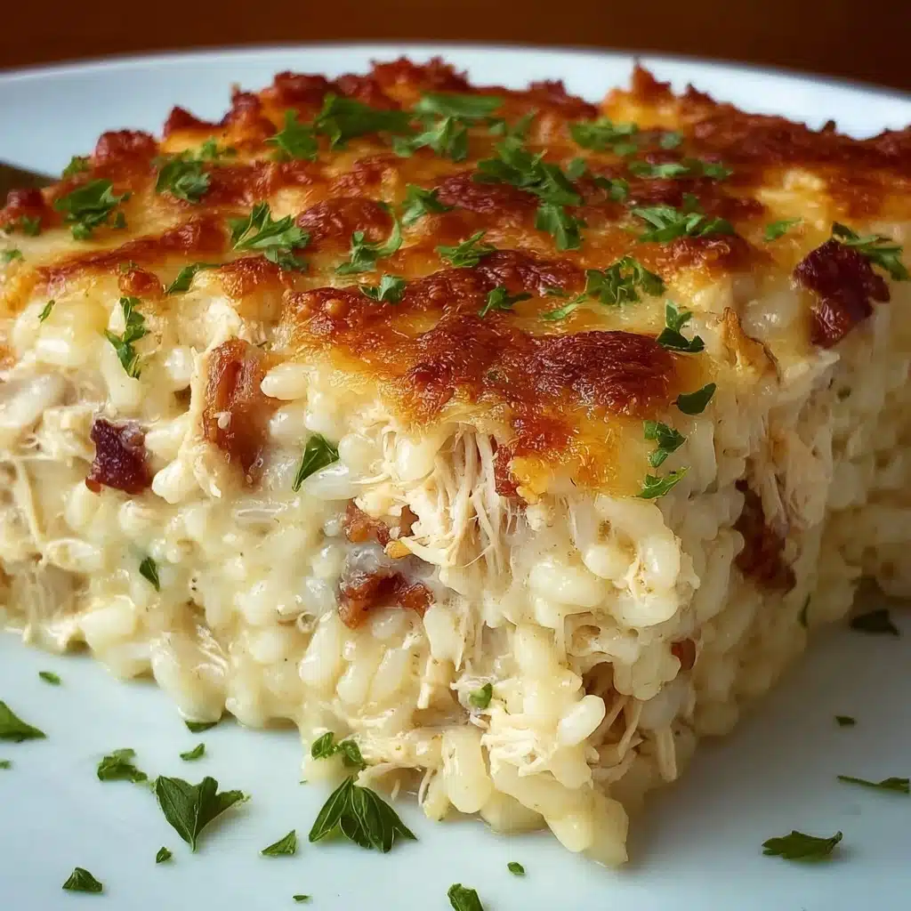 Dump-and-Bake Chicken Alfredo Rice Casserole Recipe - Recipe Image