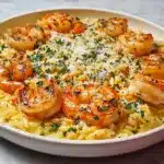 One Pan Parmesan Orzo with Shrimp Recipe