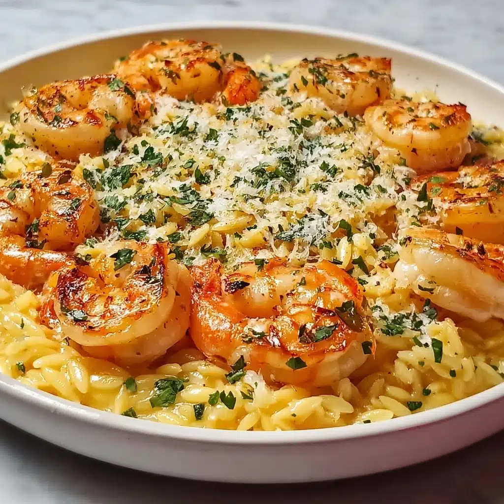One Pan Parmesan Orzo with Shrimp Recipe