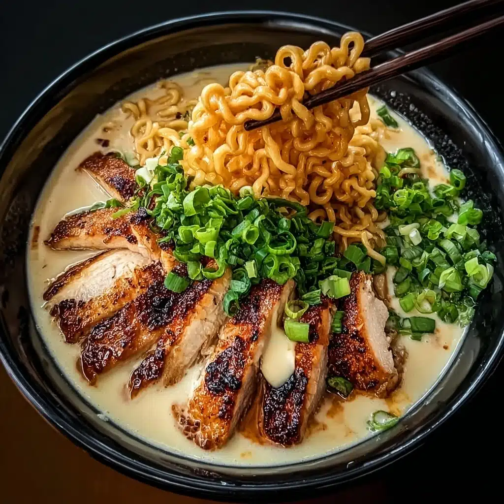 Fiery Chicken Ramen with Creamy Garlic Sauce Recipe - Recipe Image