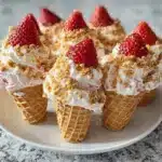 Strawberry Crunch Cheesecake Cones Recipe