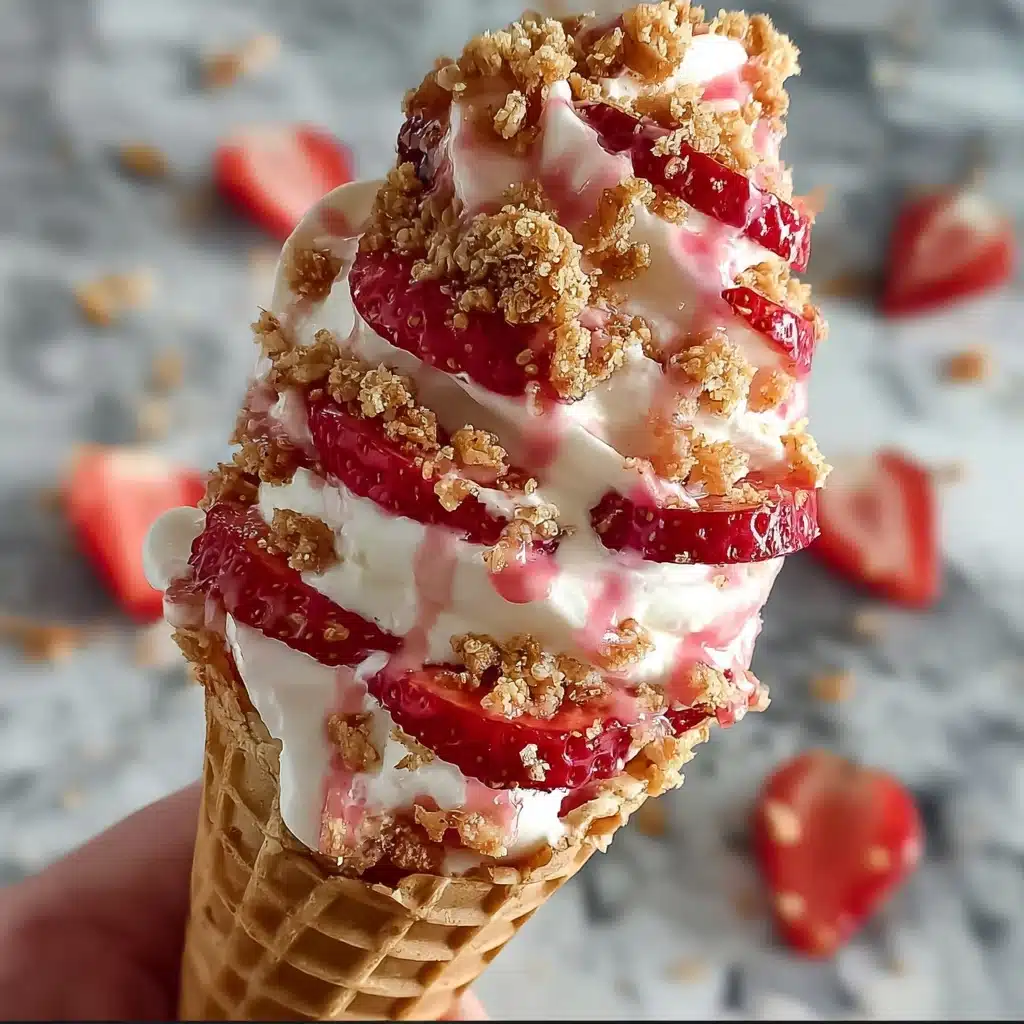 Strawberry Crunch Cheesecake Cones Recipe - Recipe Image