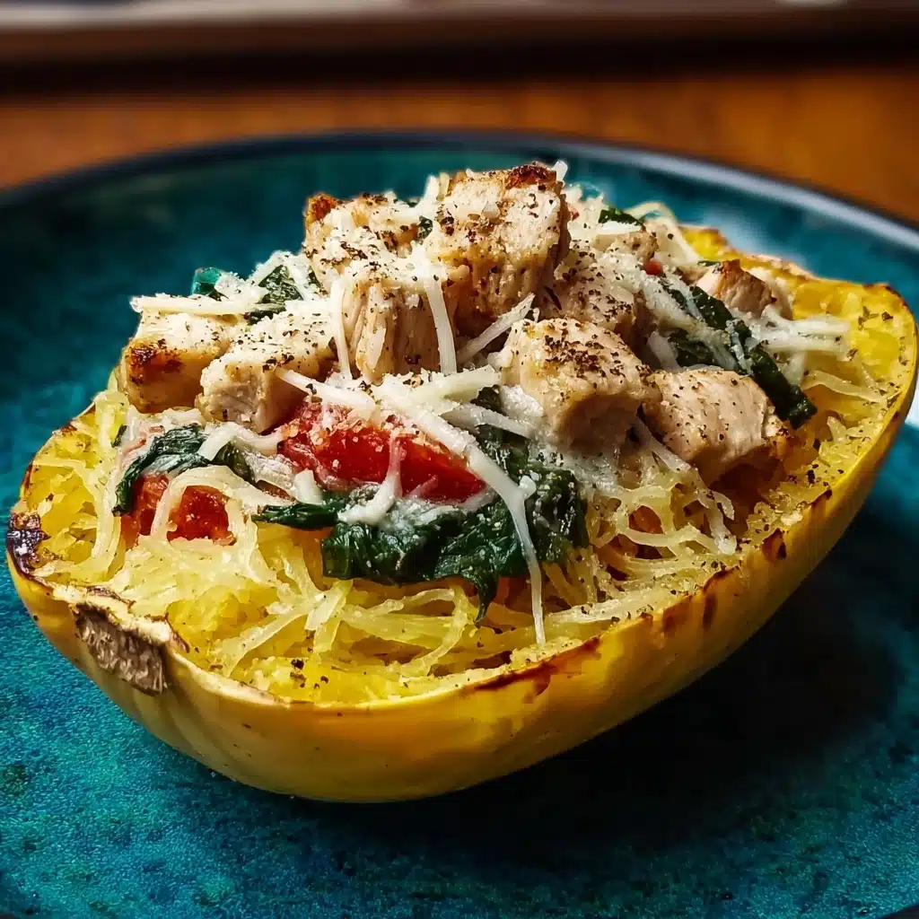 paghetti Squash with Chicken and Spinach Recipe