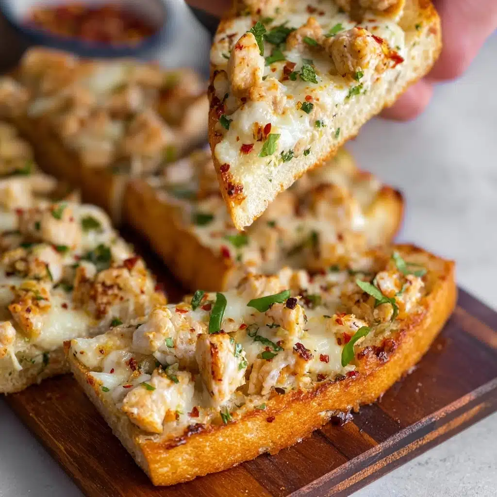 Viral Chicken Alfredo Garlic Bread Recipe - Recipe Image