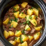 Slow Cooker Steak and Cheddar Potato Casserole Recipe