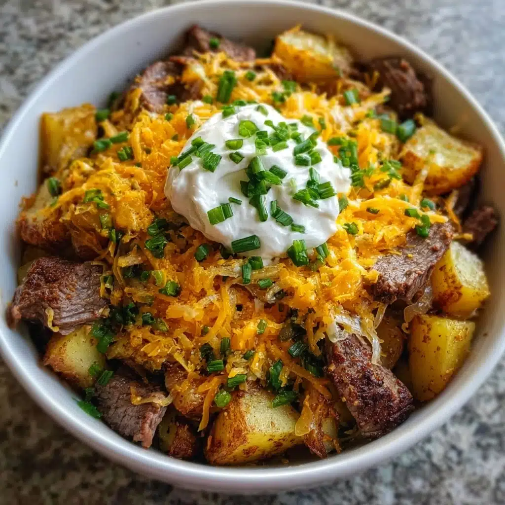 Crockpot Loaded Steak and Potato Bake Recipe - Recipe Image