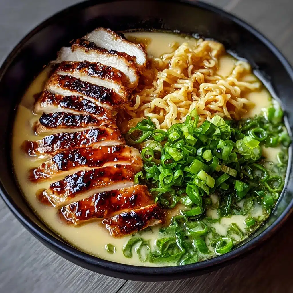 Fiery Chicken Ramen with Creamy Garlic Sauce Recipe - Recipe Image