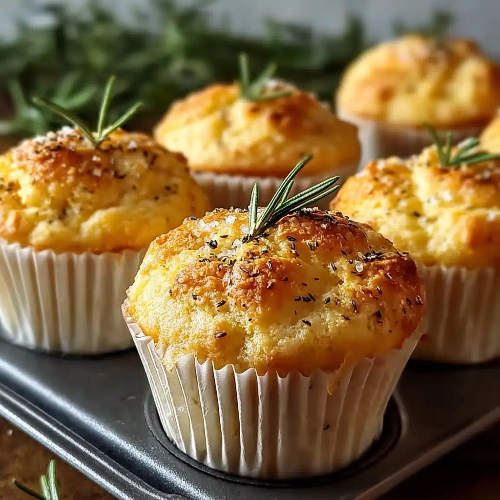 Easy Garlic Rosemary Focaccia Muffins Recipe - Recipe Image