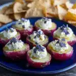 Patriotic Red White and Blue Deviled Potatoes Recipe