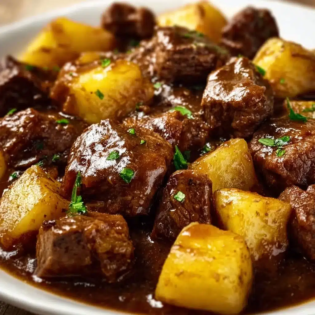 Slow Cooker Garlic Butter Beef Bites & Potatoes Recipe