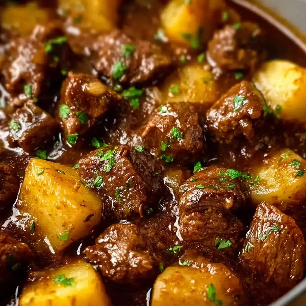 Slow Cooker Garlic Butter Beef Bites & Potatoes Recipe - Recipe Image