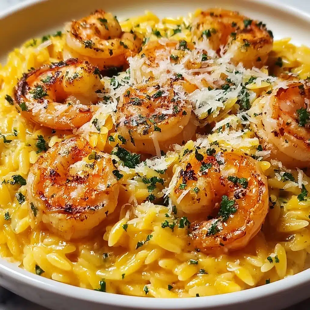 One Pan Parmesan Orzo with Shrimp Recipe - Recipe Image