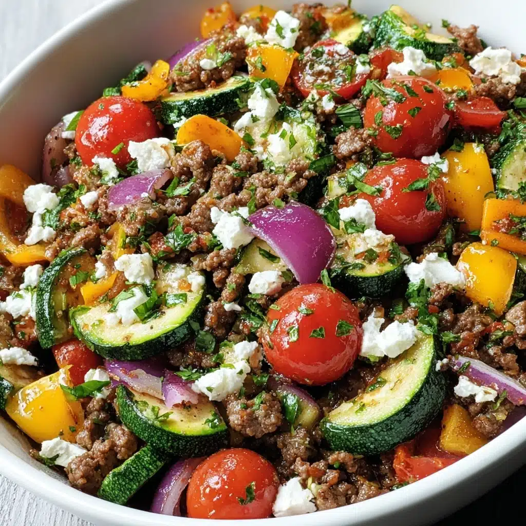Mediterranean Ground Beef Stir Fry Recipe - Recipe Image
