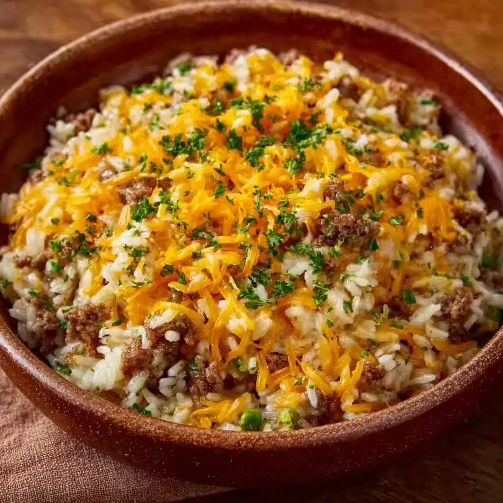 Cheesy Hamburger Rice Casserole Recipe - Recipe Image