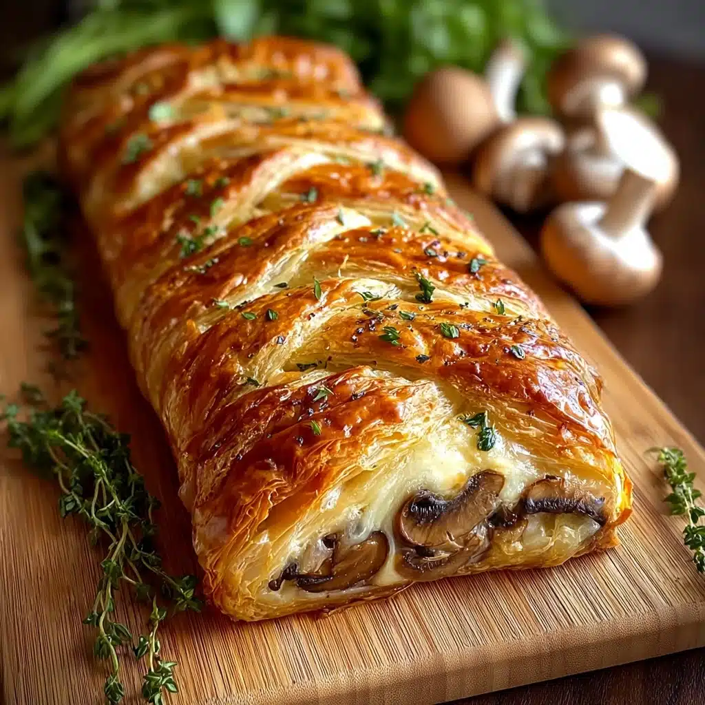 5-Star Savory Mushroom & Gruyère Puff Pastry Braid Recipe - Recipe Image