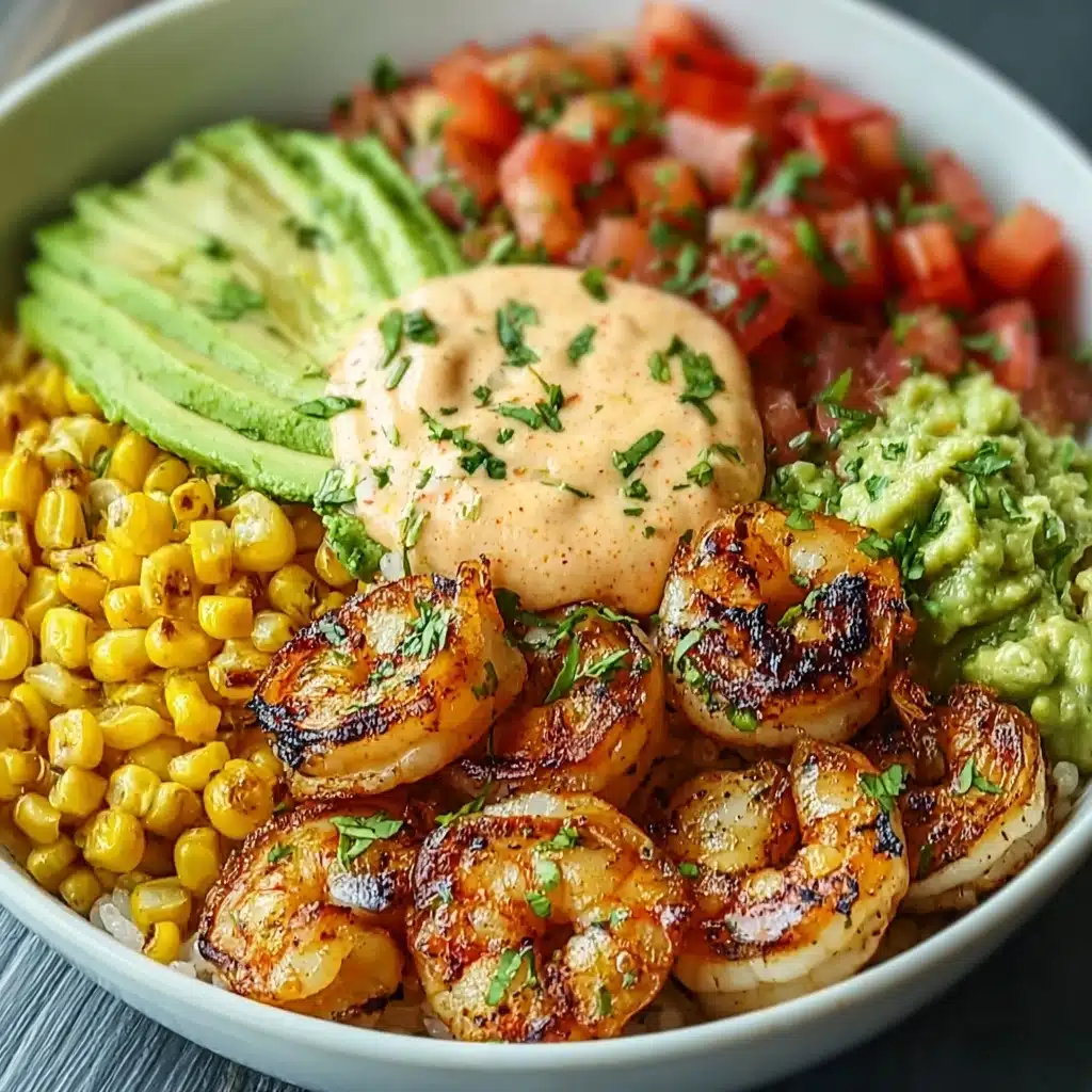 Grilled Shrimp Bowl with Avocado & Corn Salsa Recipe - Recipe Image