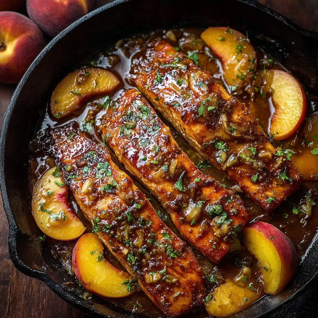 Bourbon Peach Roasted Salmon Recipe - Recipe Image