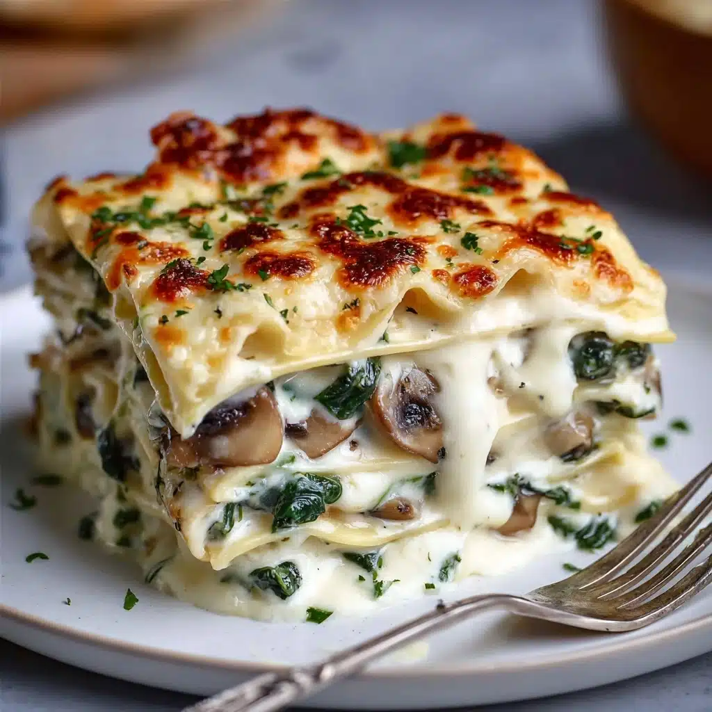 Spinach and Mushroom White Lasagna Recipe - Recipe Image