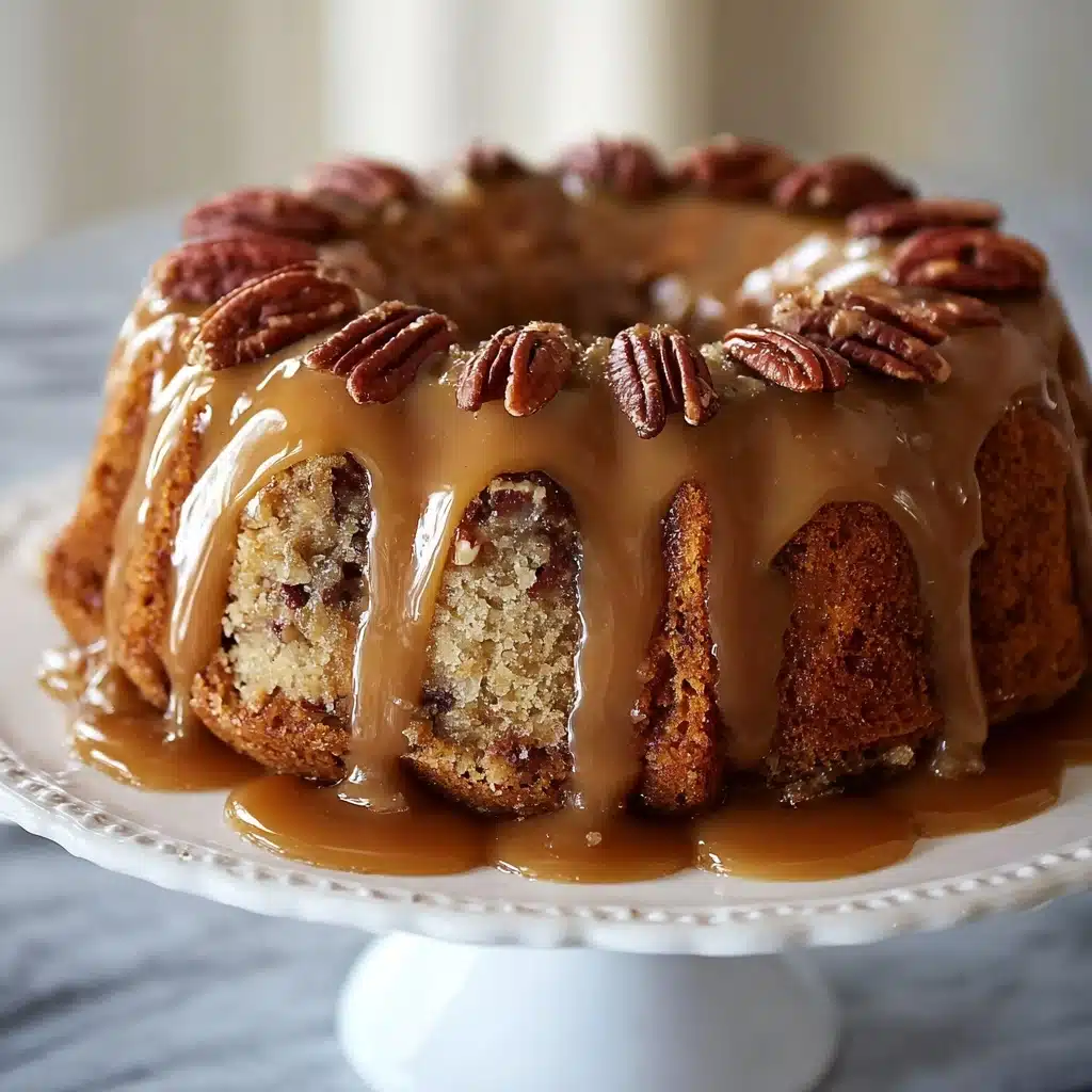 Apple Pecan Cake With Caramel Glaze Recipe - Recipe Image